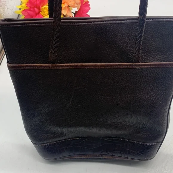 Brighton Vintage Brown Leather Braided Shoulder Bag BRN5279C - Picture 5 of 13